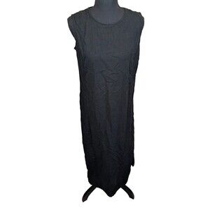 Studio Ease Vintage Women Dress Black Side Slits Minimalist Coastal 8P